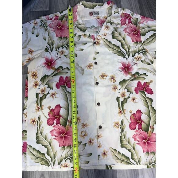 The Hawaiian Original Men’s Button up Aloha Floral Design Shirt Sz XXXL White - Picture 3 of 8